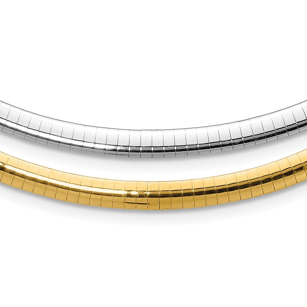 Reversible White & Yellow Domed Omega Necklace X768398