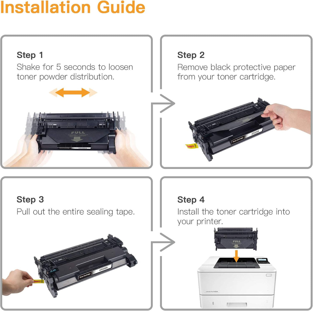 Black 4 Pack Compatible Toner Cartridge U457571