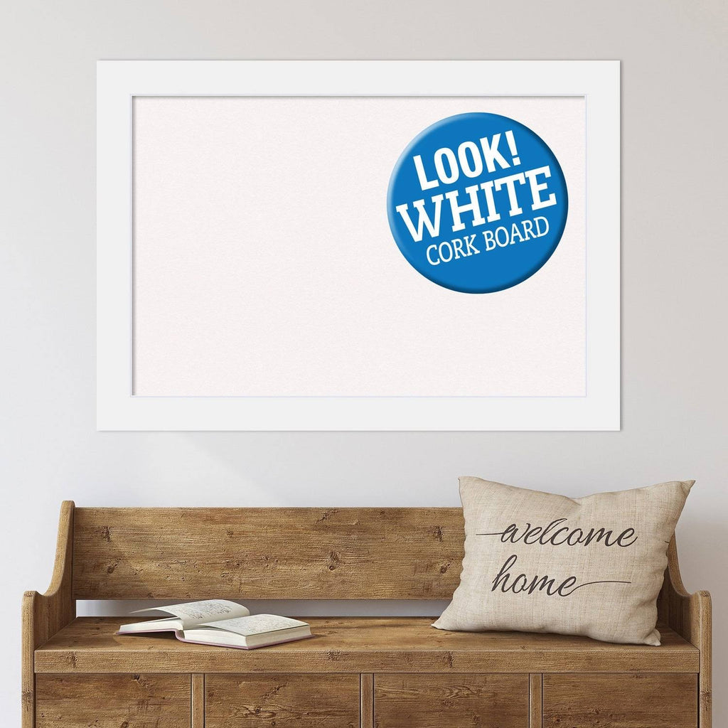 Framed Cork Board White E60458