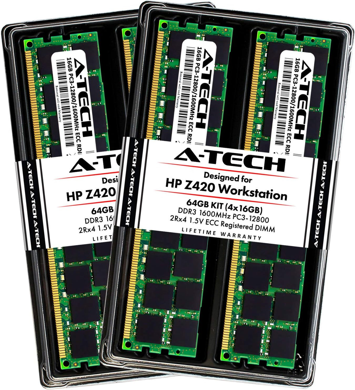 64GB ECC Registered DDR3 1600MHz 240-Pin DIMM RAM Kit (4 x 16GB) Y734358