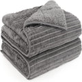 Gray Sherpa Fleece Weighted Blanket Queen Size 15lbs 60"x80" H449