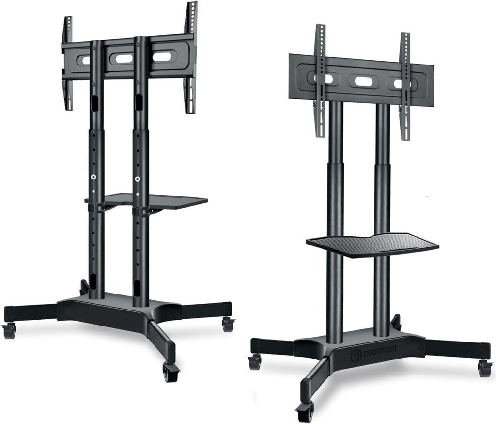 Mobile TV Stand Rolling TV Cart for 40 to 65 Inch LCD LED TV Screens with Wheels Shelves Z621