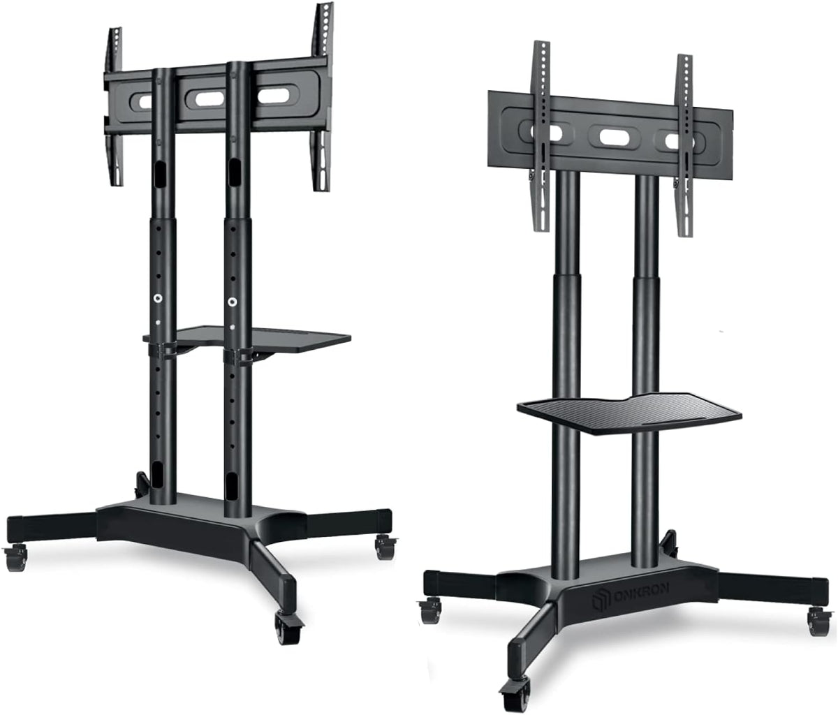 Mobile TV Stand Rolling TV Cart for 40 to 65 Inch LCD LED TV Screens with Wheels Shelves Z621