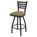 Black Swivel Bar Stool with Wrinkle Finish and Sand Seat V720