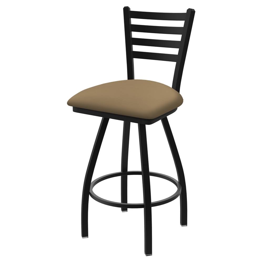 Black Swivel Bar Stool with Wrinkle Finish and Sand Seat V720