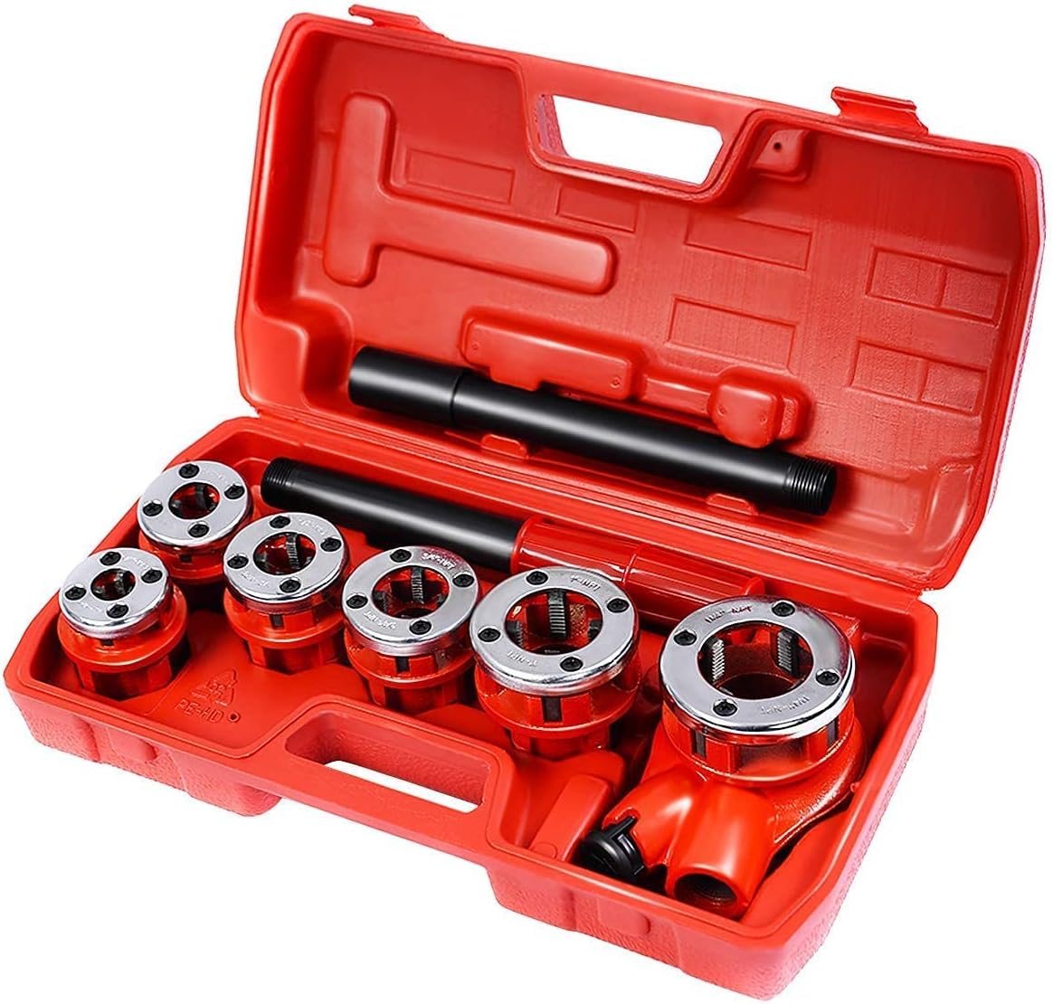 Ratchet Pipe Wrench Threading Tool Set with 6 Dies, Pack of 2 E7445