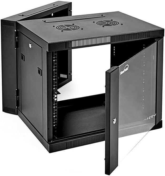9U Wall-Mount Network Cabinet Enclosure with Glass Front Door D3887