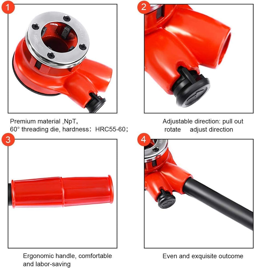 Ratchet Pipe Wrench Threading Tool Set with 6 Dies, Pack of 2 E7445