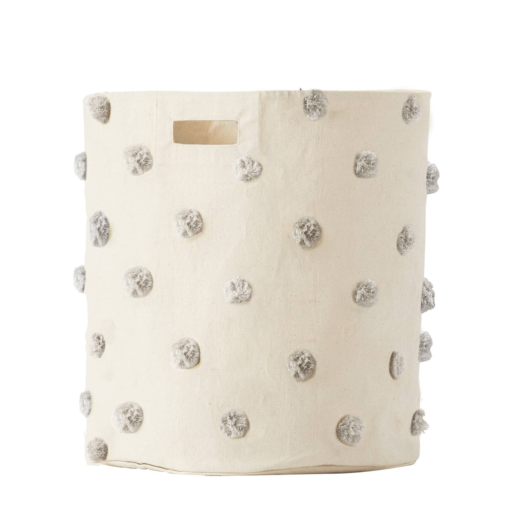 Grey Pom Pom Hamper N3268