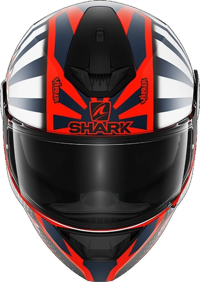 Orange White Blue Mat Motorcycle Helmet T78325