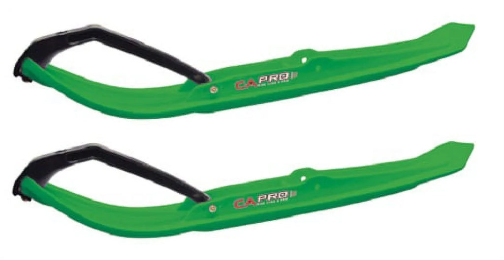 Green MTX Snowmobile Skis with 9" Shaper Bars Complete Kit M673