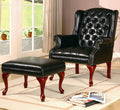 Wing Back Button Tufted Chair and Ottoman C6583