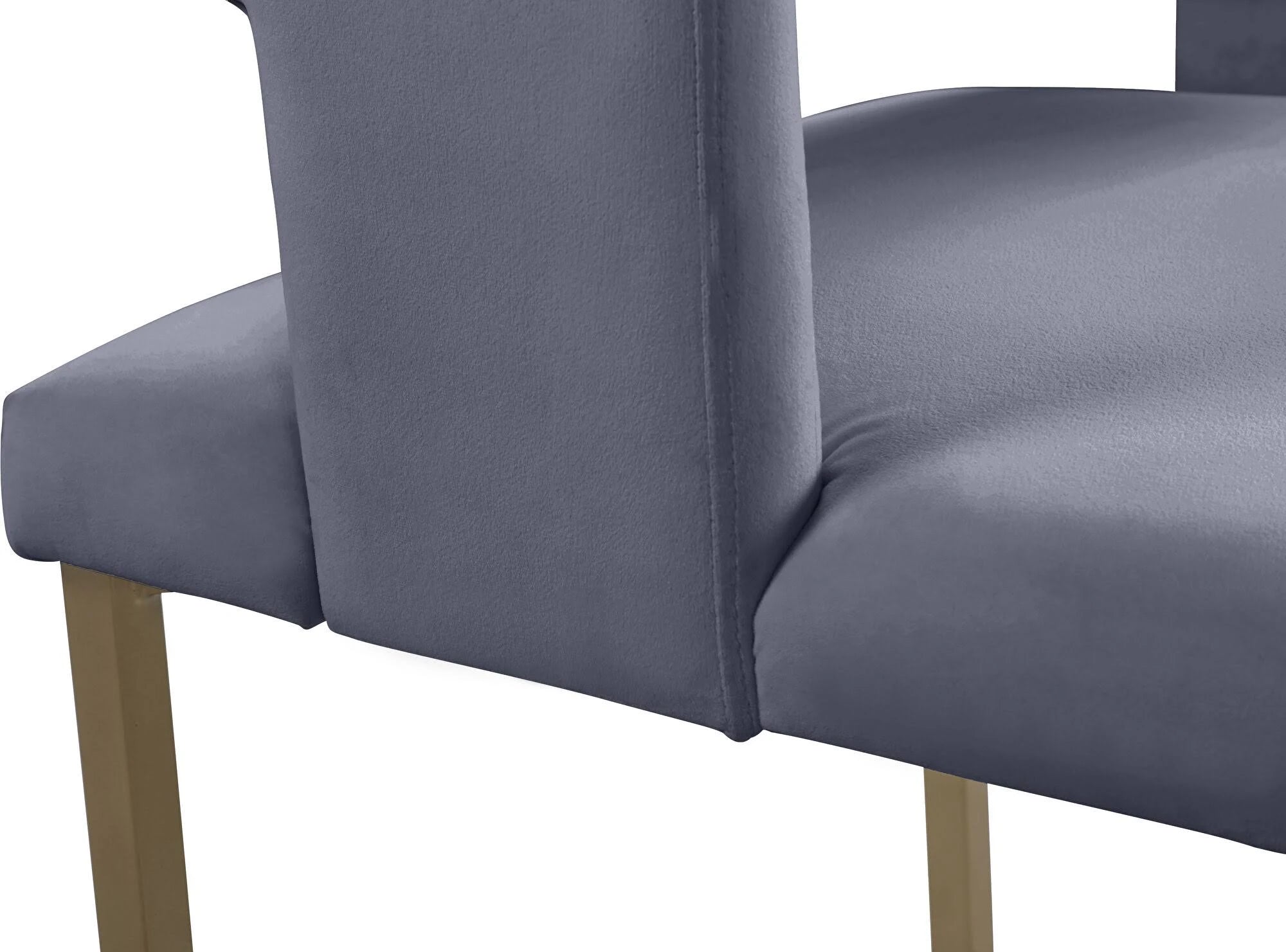 Gray Velvet Dining Chair (Set of 2) R194288