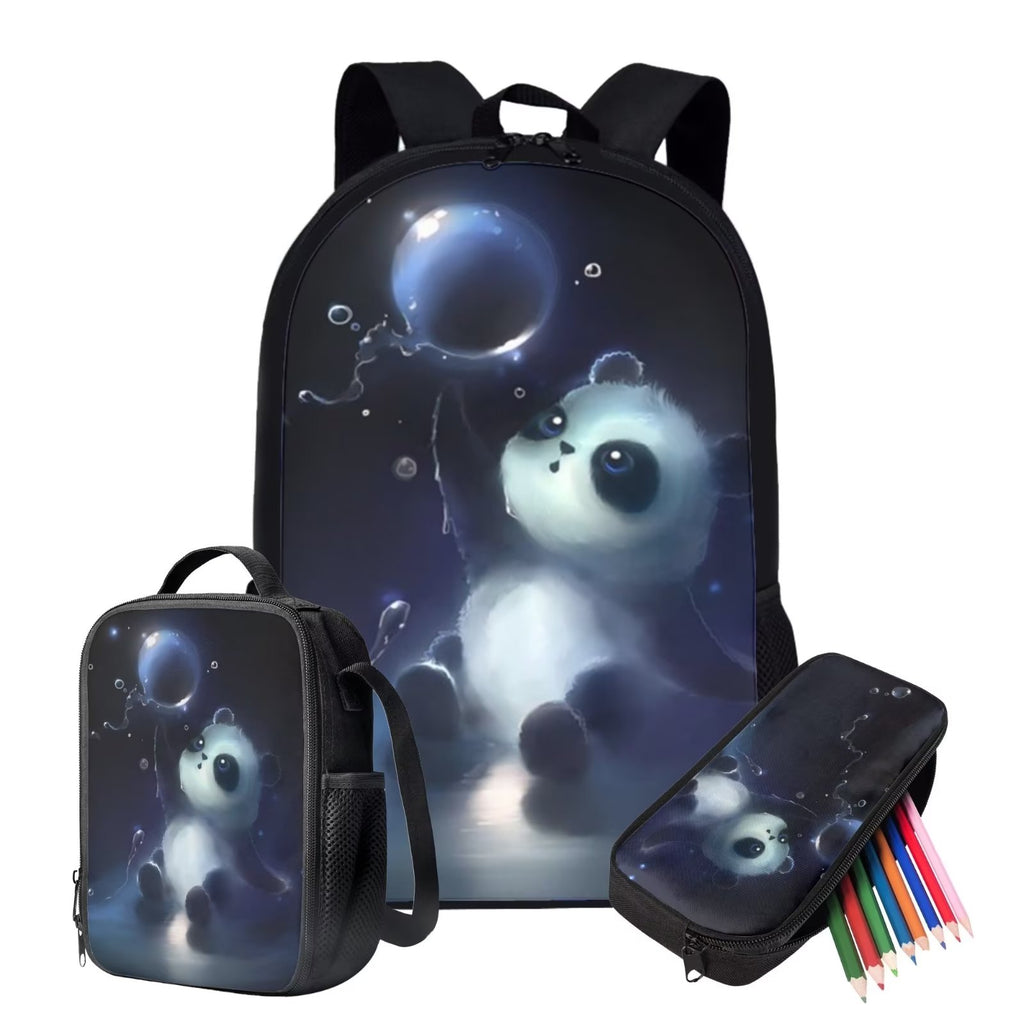 Panda Backpack Set with Lunch Bag and Pencil Case, 3-Pieces K532