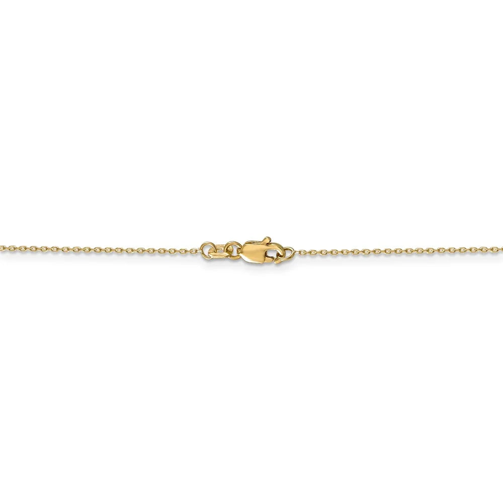 14k Yellow Gold Small Initial N Necklace, 16 Inch F16347