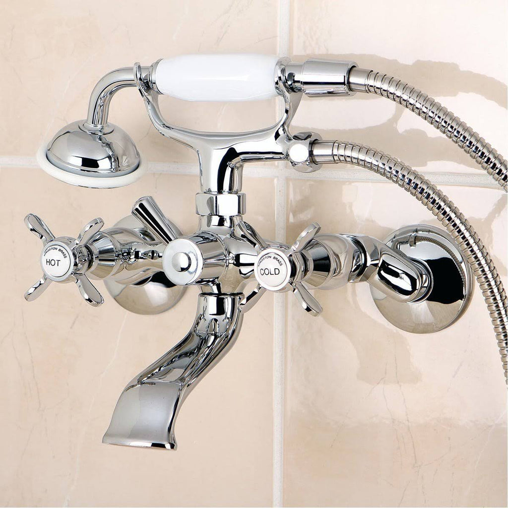 Brushed Brass Clawfoot Tub Faucet with Hand Shower W467458