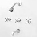 Three Valve Tub & Shower Set with Handles Antique Brass O85953