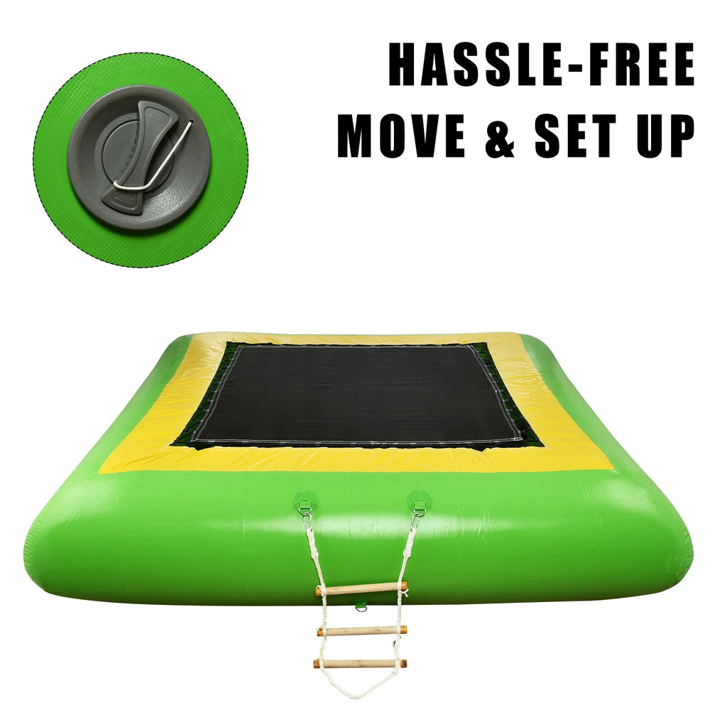 10Ft Inflatable Trampoline Bounce Swim Platform Q485