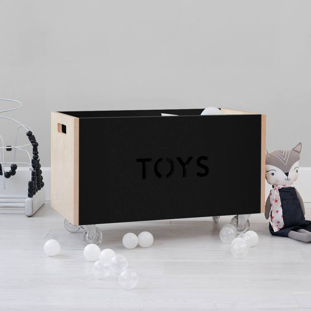 Toy Box Chest on Casters, Birch / White B91140