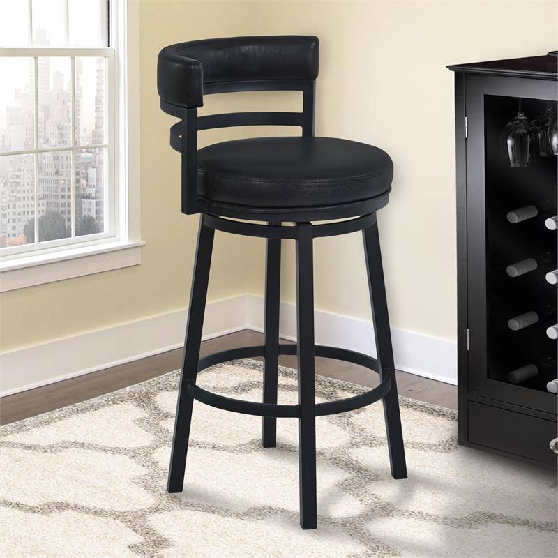Black PU Swivel Barstool X476856