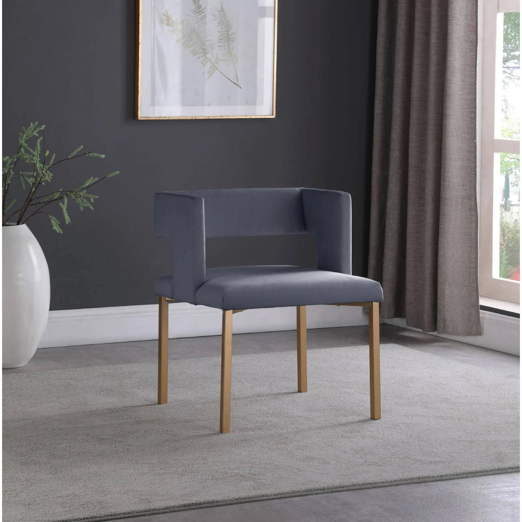 Gray Velvet Dining Chair (Set of 2) R194288