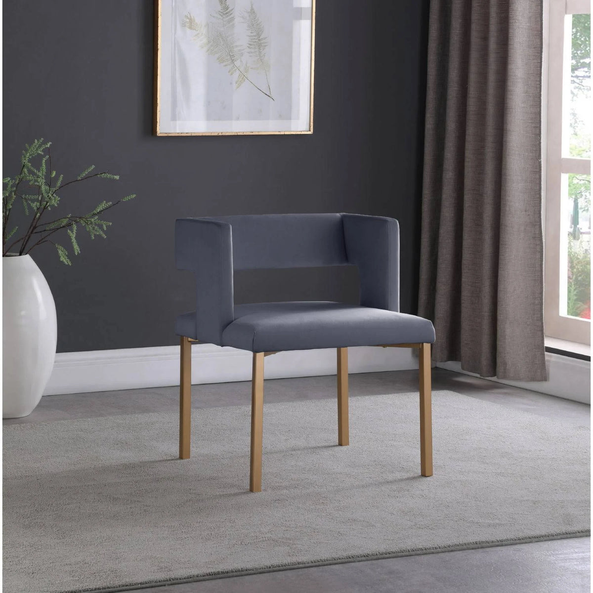 Gray Velvet Dining Chair (Set of 2) R194288
