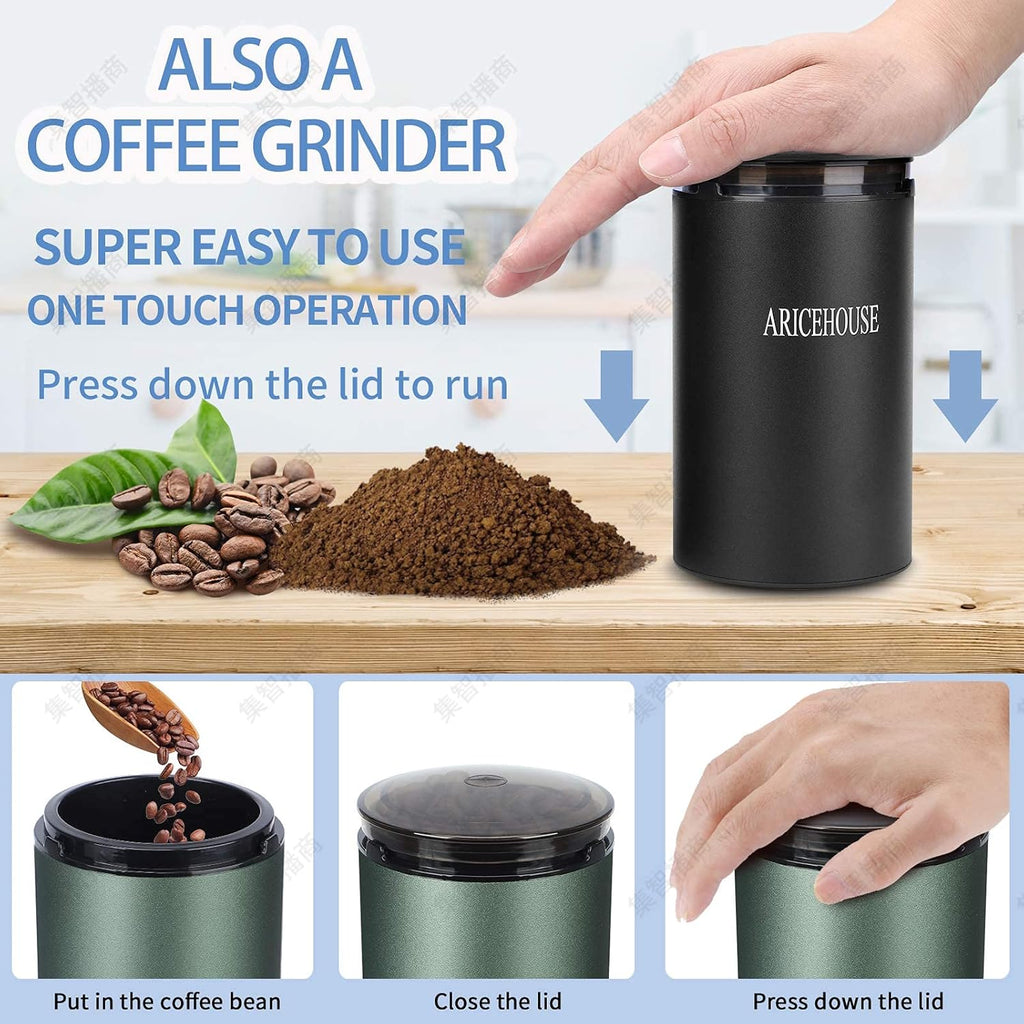 Black Electric Herb Grinder with Stainless Steel Blade, Pack of 2 A56735