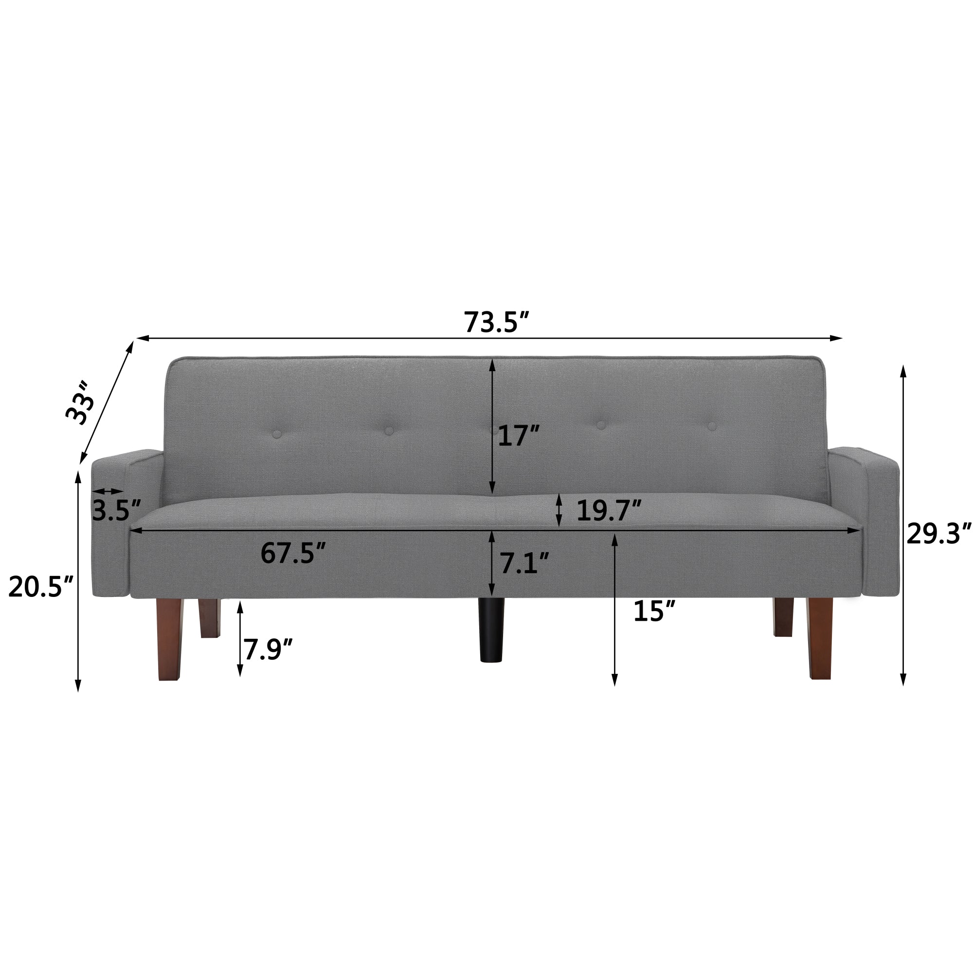 Light Grey Sofa Bed A3635