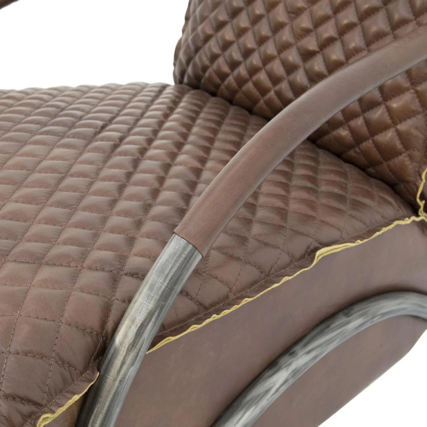 Brown Tufted Leather Accent Chair D5508