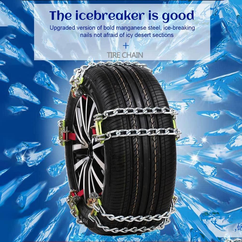 Snow Chains for Car, Anti Slip, Tire Width 165-275mm, Heavy Duty, Pack of 2 U848267
