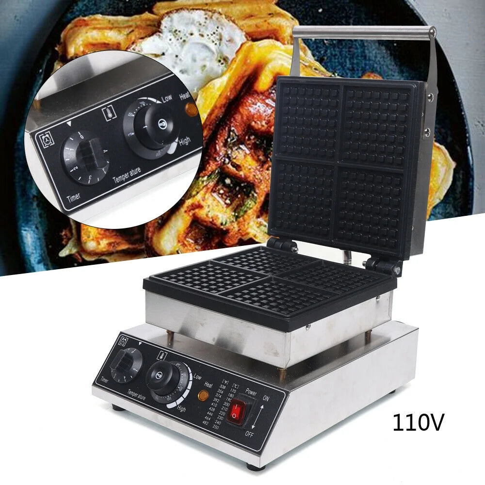 4Pcs Nonstick Electric Belgian Waffle Maker Machine M1817