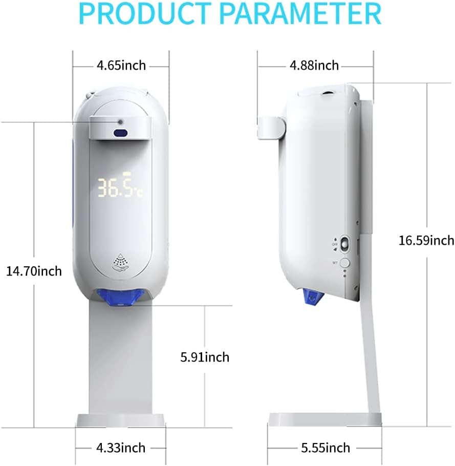 Automatic Soap Dispenser with Stand and Touchless Thermometer, Pack of 2 S589