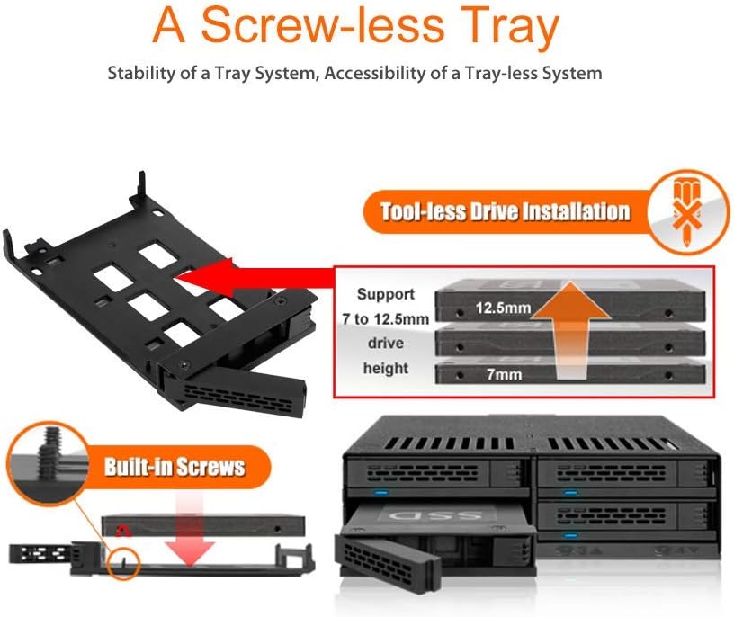 6 x 2.5" SATA HDD / SSD Hot Swap Cage for External 5.25" Bay X4190