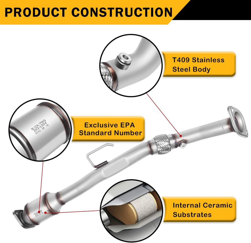 Catalytic Converter Compatible with 2002-2006 Nissan Altima 2.5L Sedan Direct-Fit Stainless Steel B482
