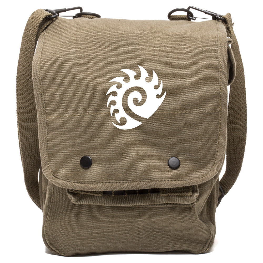 Olive Canvas Crossbody Travel Bag E649