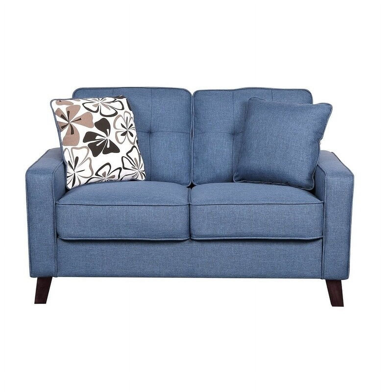 Beige Linen Upholstered Tufted Loveseat X5090