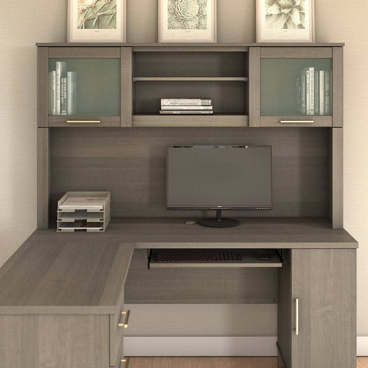 White Desk Hutch A762
