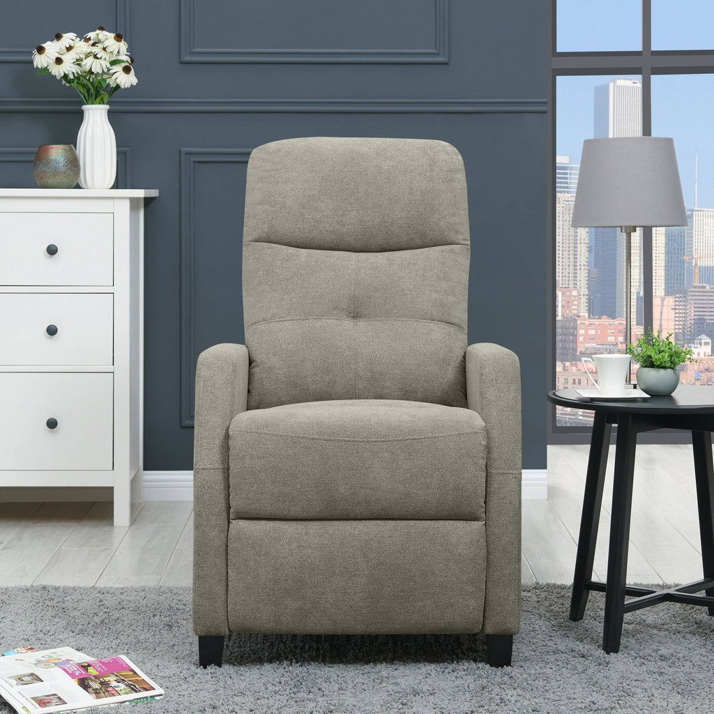 Warm Grey Push-Back Recliner Chair B8412