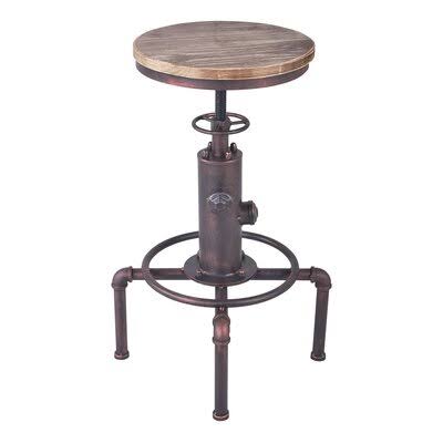 Solid Wood Adjustable Height Bar Stool N6486