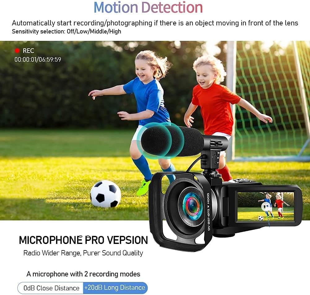2.7K 30FPS 30MP IR Night Vision Camcorder with 2.4G Remote and Microphone O2620