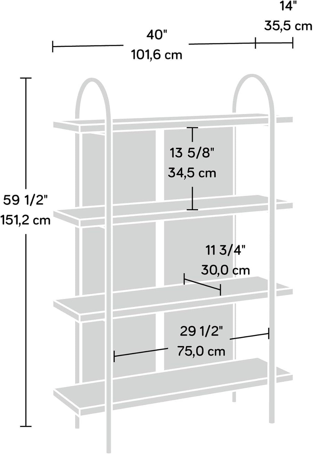 Blaze Acacia Finish Bookcase U96691