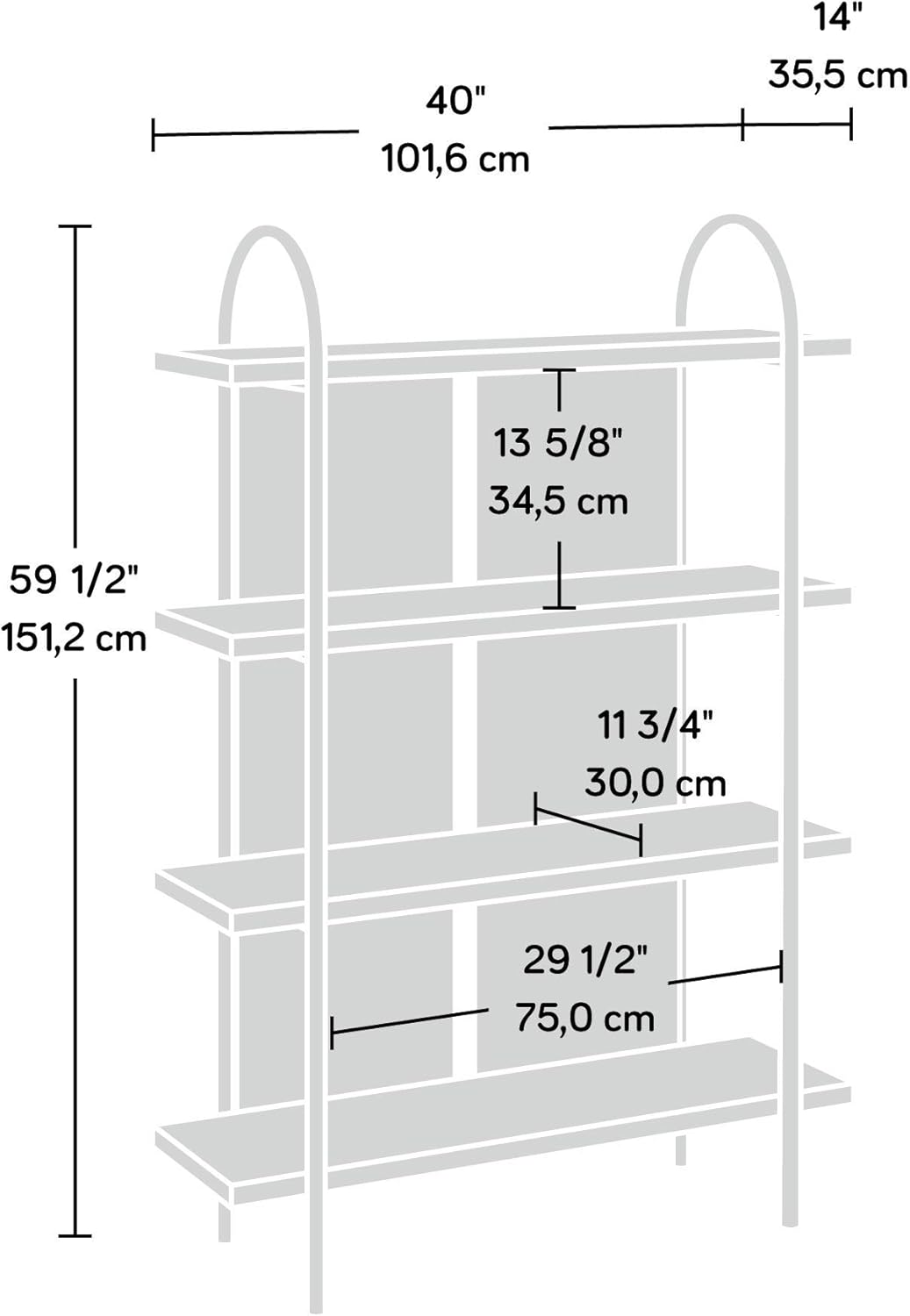 Blaze Acacia Finish Bookcase U96691