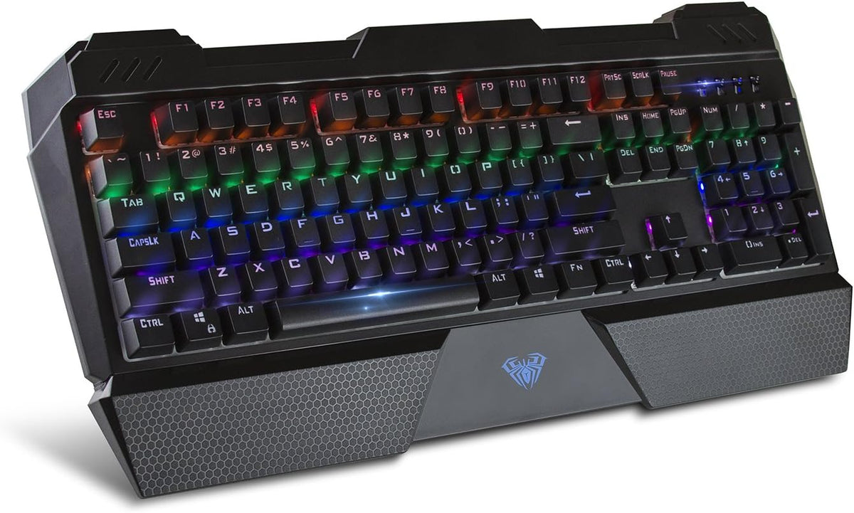RGB LED Backlit Mechanical Wired Gaming Keyboard with Blue Switches S730