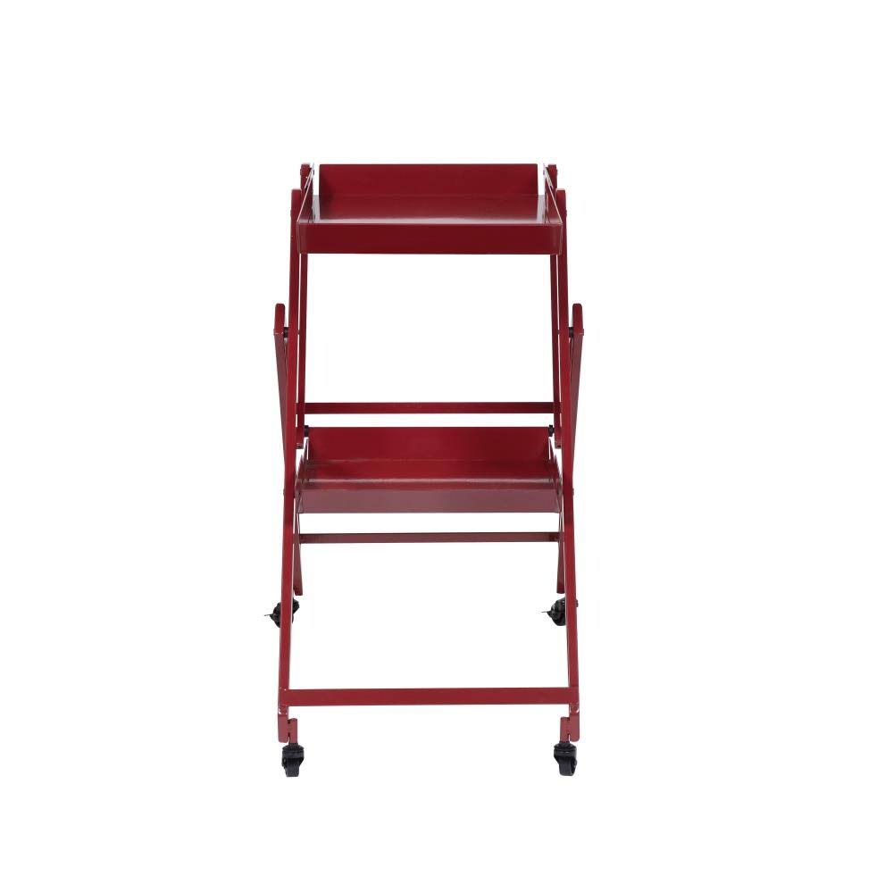 Red Folding Serving Cart F15085