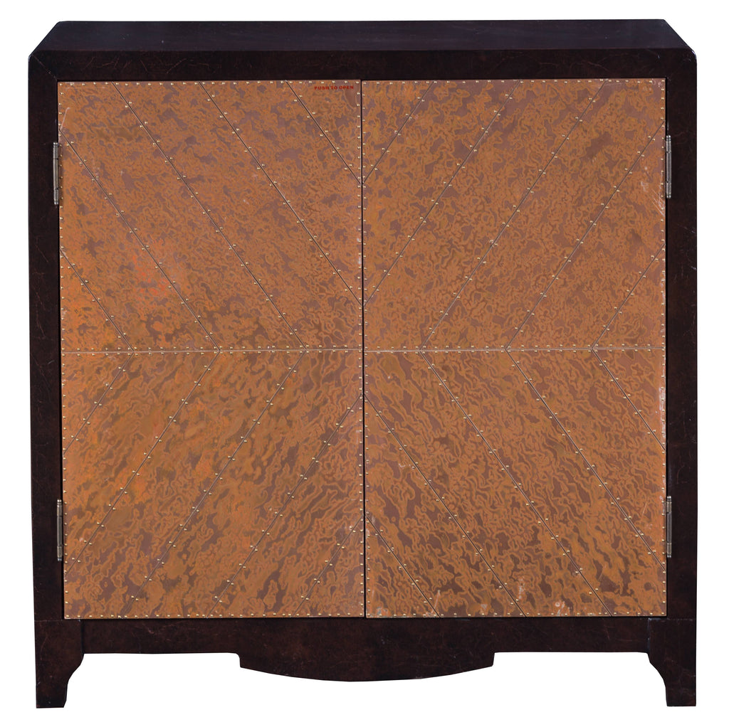Copper Chevron Door Bar Cabinet D744