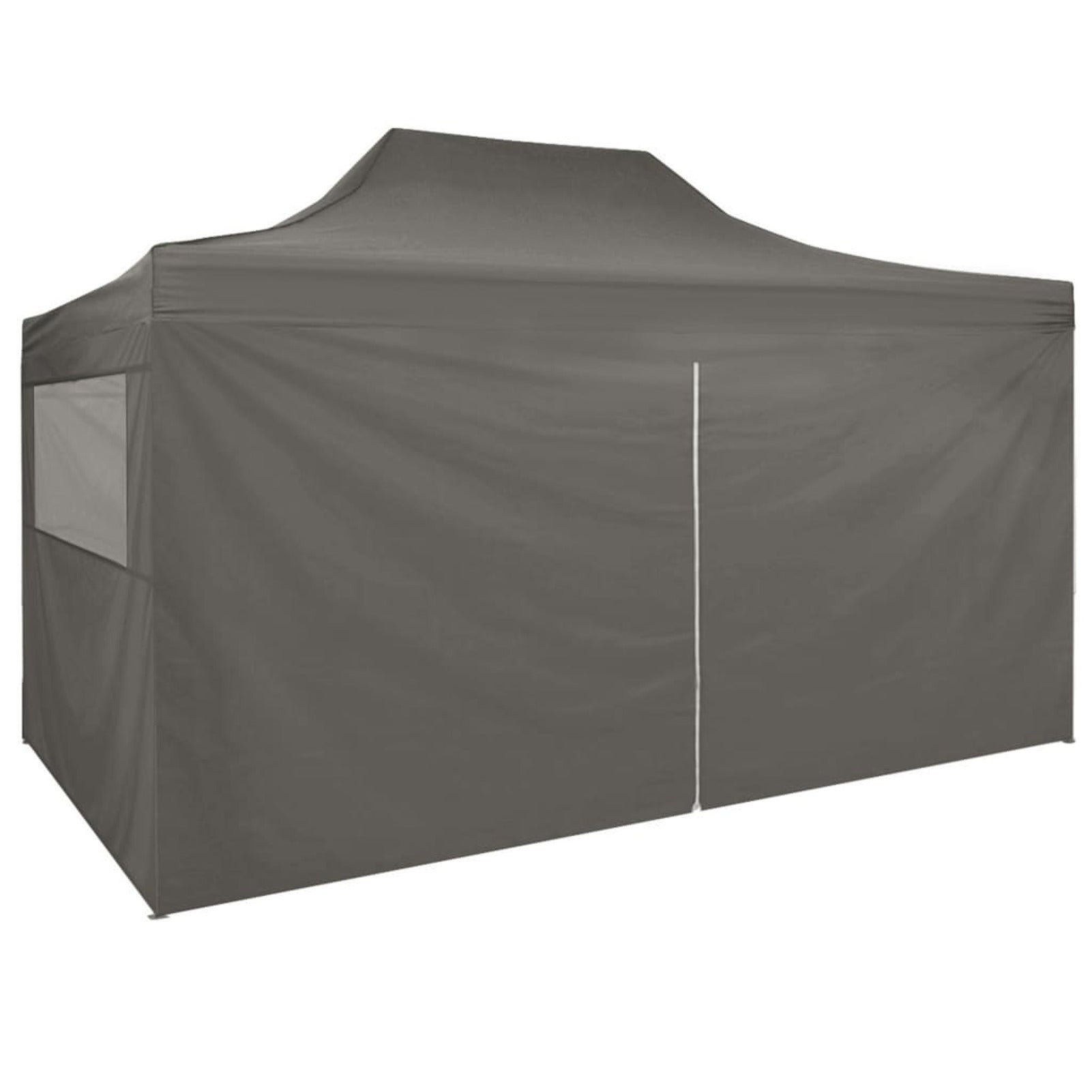 Folding Canopy Tent with 4 Sidewalls Steel Frame Sun Shade Shelter Anthracite N598340