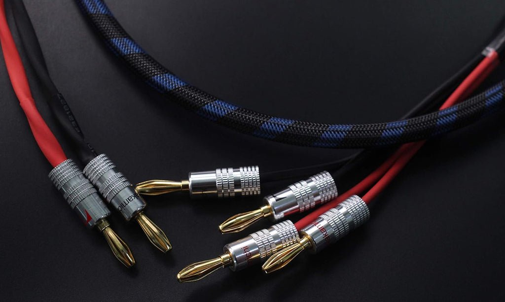 1pair Set Bi-Wire Speaker Cable (2 Banana Plugs - 4 Banana Plugs, Total 12 Banana Plugs, 3M) P7438