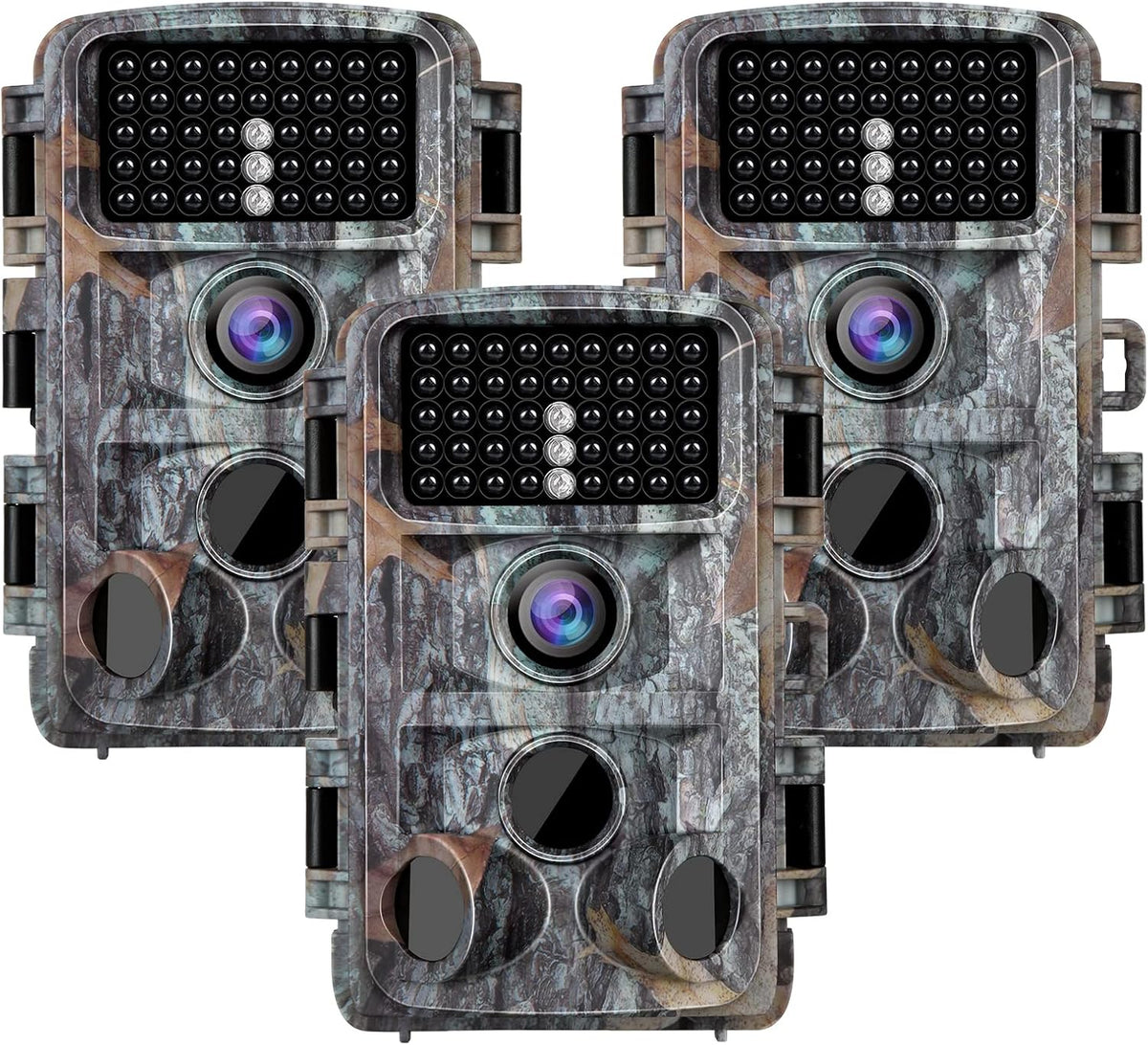 3 Pack 20MP 1296P Night Vision Motion Activated Hunting Camera M2685