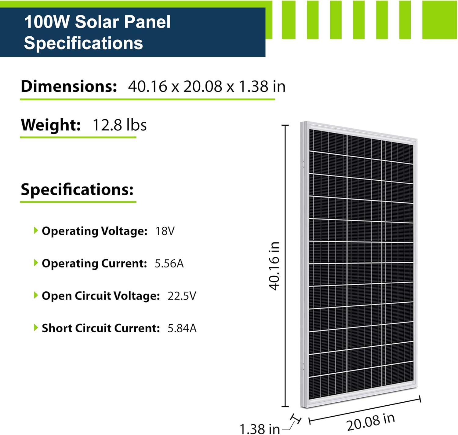 200W 12V Mono Rigid Solar Panel Kit with 20A PWM Charge Controller K4603