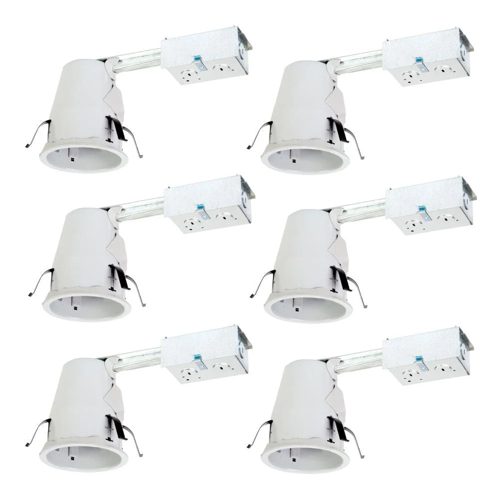 4 in. Aluminum Recessed Housing with Adjustable Socket Bracket (6-Pack) I208